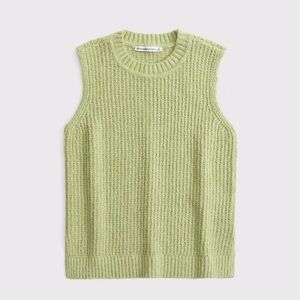 NWT Abercrombie Textured Crew Sweater Shell Tank - Green